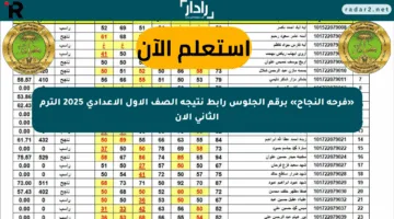«فرحة النجاح» برقم الجلوس رابط نتيجة الصف الأول الإعدادي 2025 الترم الثاني الآن